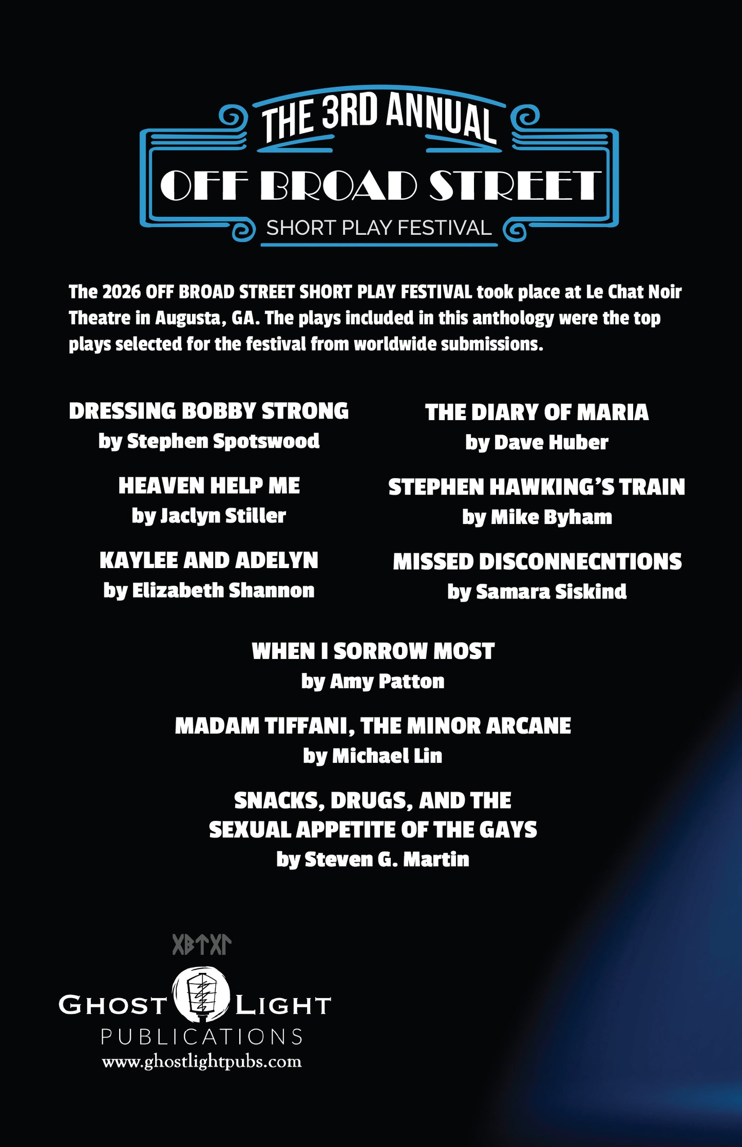 THE 2026 OFF BROAD STREET SHORT PLAY FESTIVAL